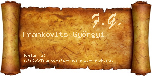 Frankovits Györgyi névjegykártya